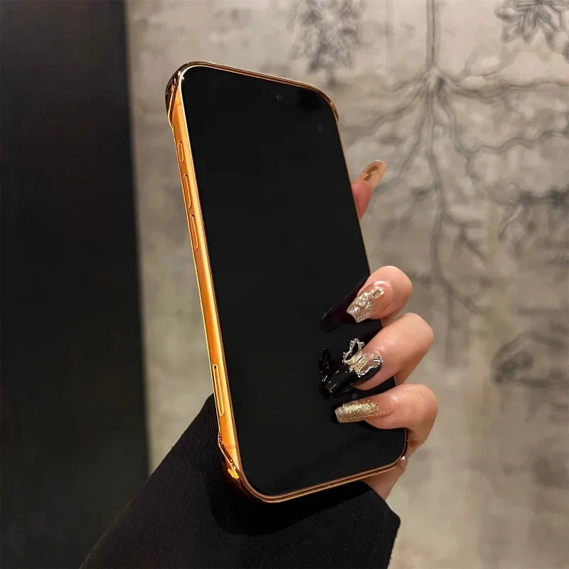 LuxeFrame Clear Gold Case - iPhone