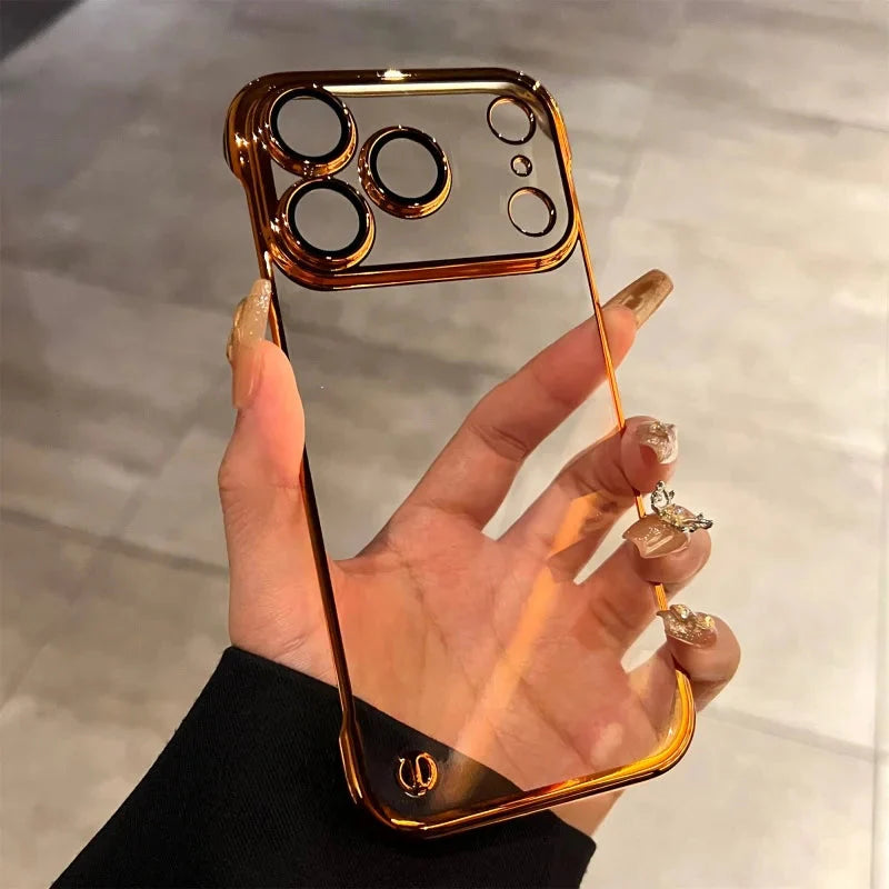 LuxeFrame Clear Gold Case - iPhone