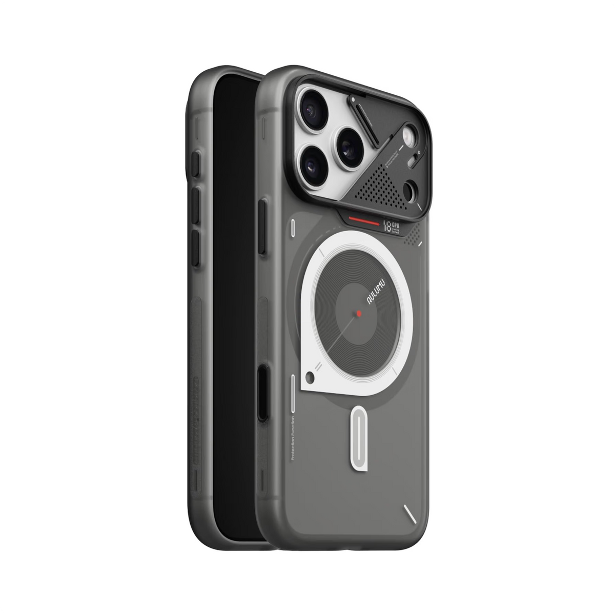 Aulumu A18 Frosted Case for iPhone 18 Pro / 17 Pro – Translucent Gray