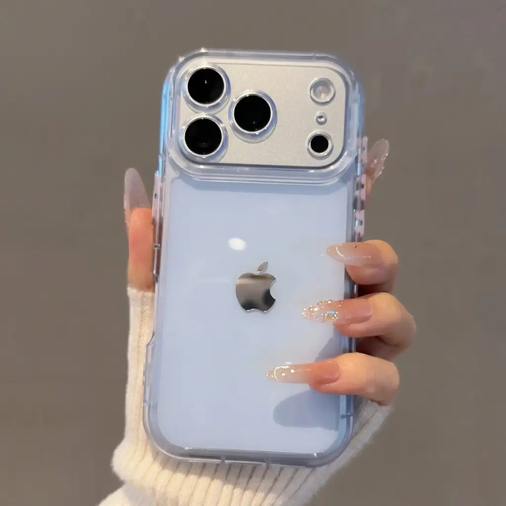 Transparent iPhone case blue variant
