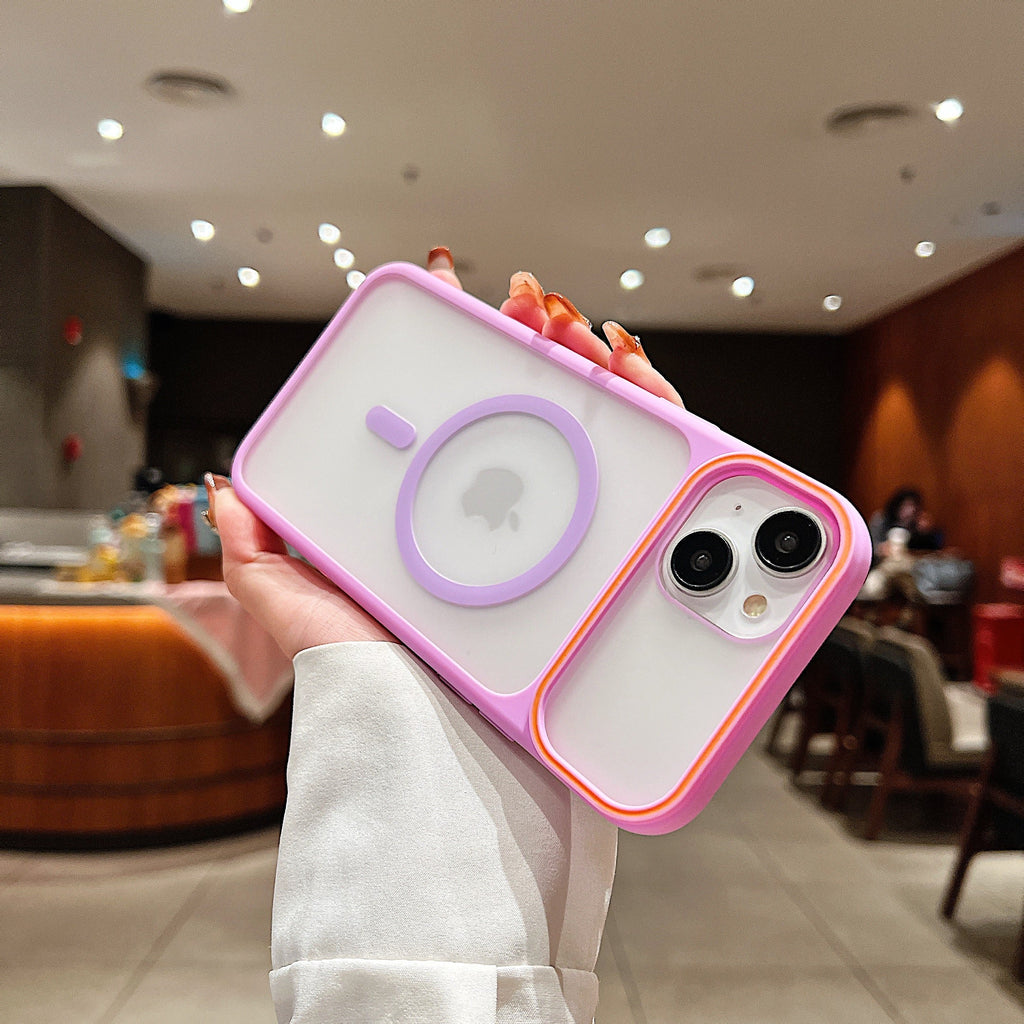 Frosted Clear MagSafe Case - Purple