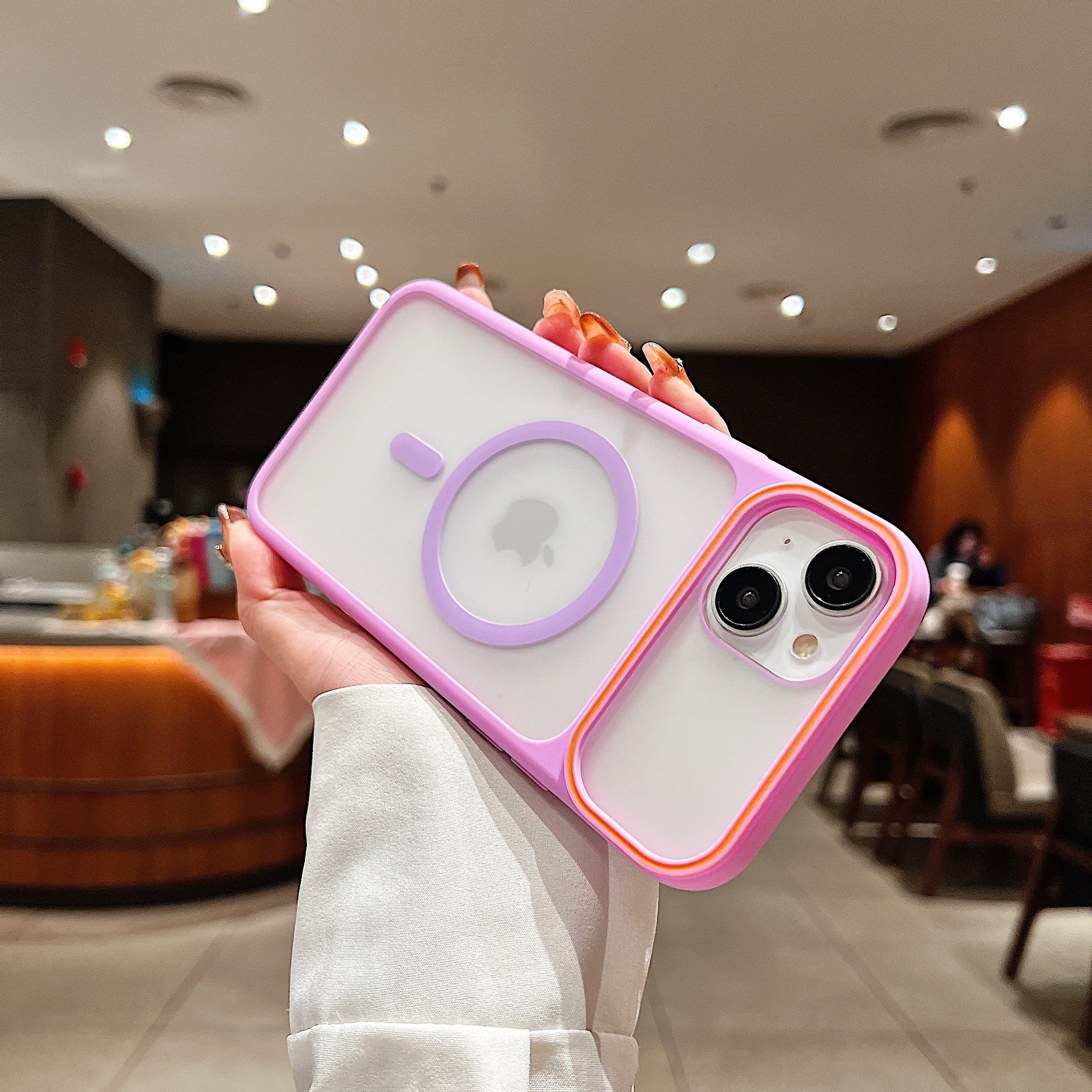 Frosted Clear MagSafe Case - Purple