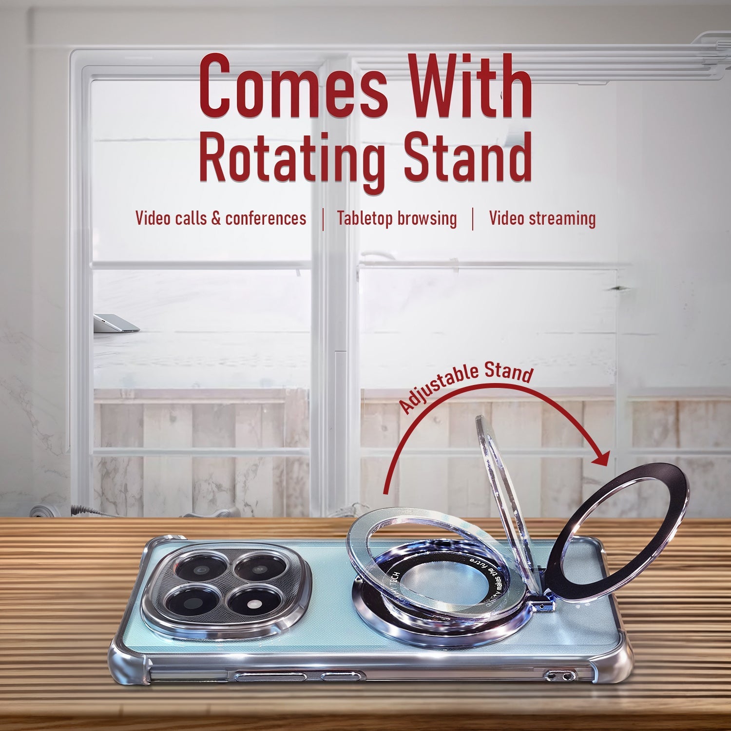 Redmi Note 14 Pro+ 5G Original Luxury Magnifier Ring Stand
