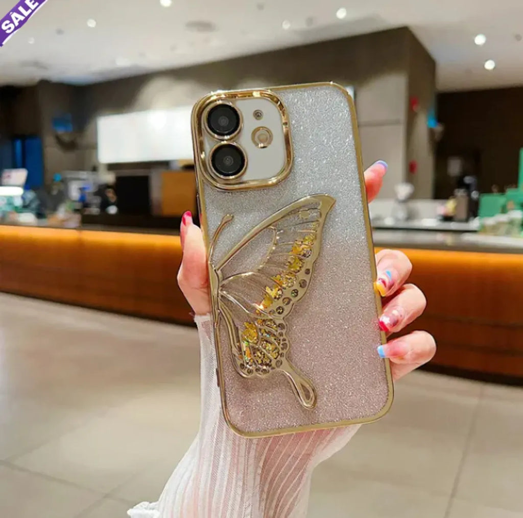 CoverXo Premium Glitter Candy Electroplated Butterfly with Lens Protection