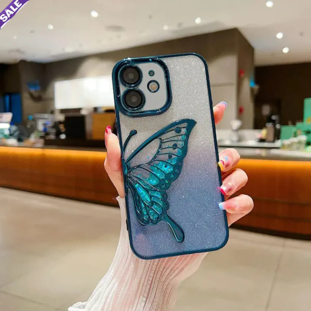 CoverXo Premium Glitter Candy Electroplated Butterfly with Lens Protection