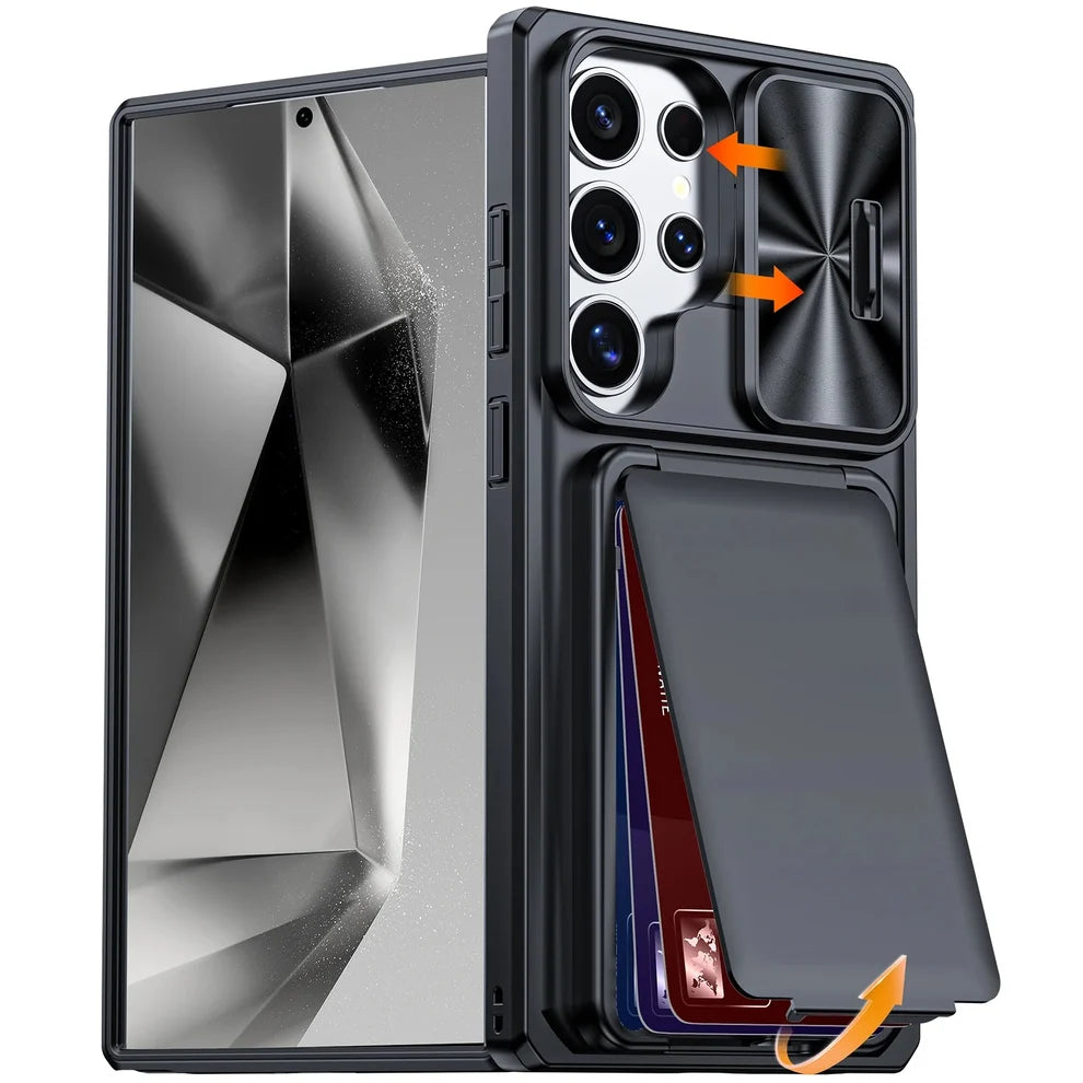CoverXo Vault Armor Wallet Case for Samsung Galaxy Ultra – Midnight Black